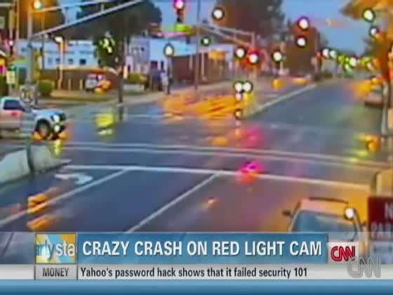 Car Gets Crazy Air After Running Red Light