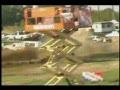 Dirt Drag- Truck Crosses Track and Gets LAUNCHED!